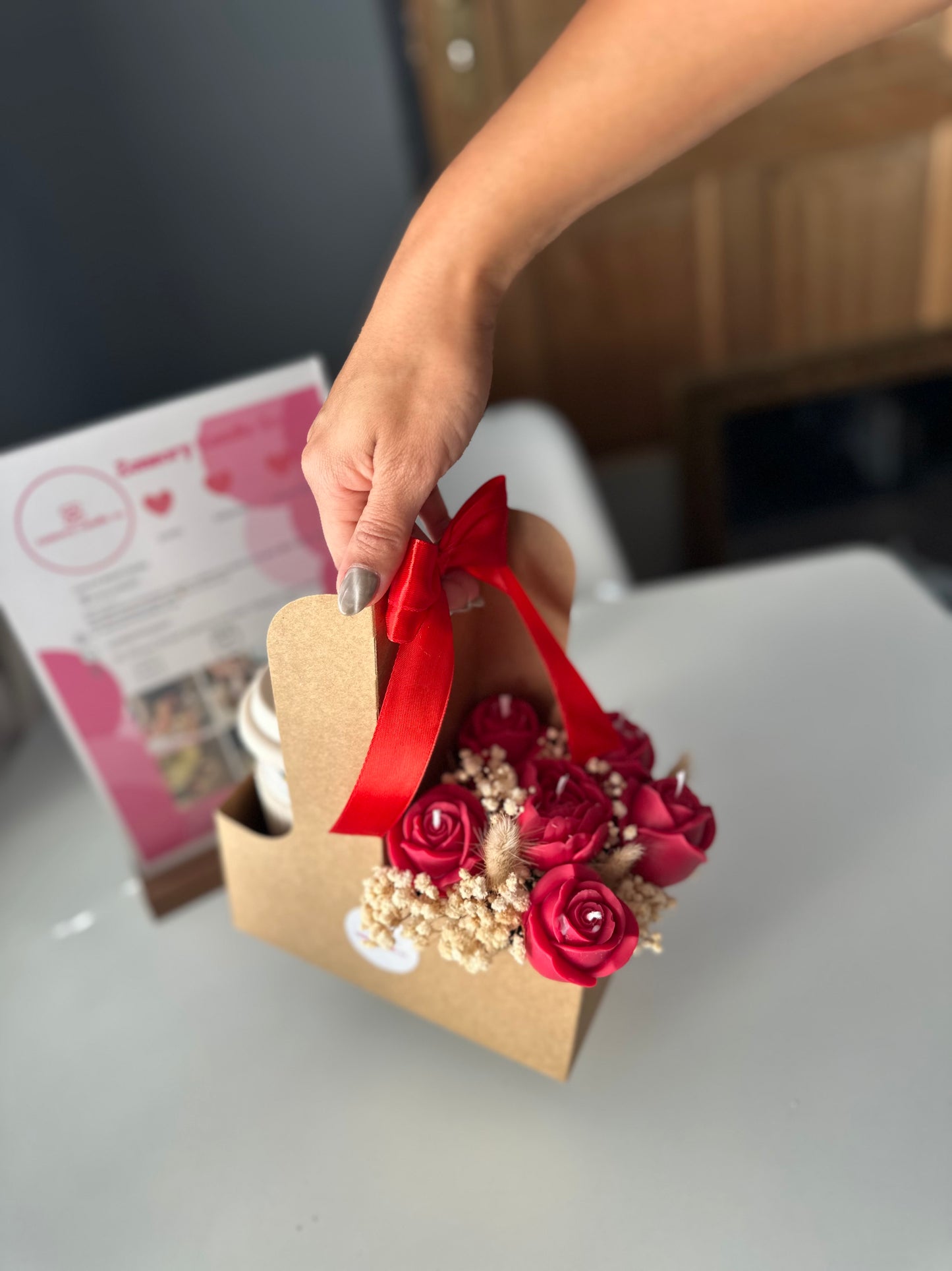 Candle Flower Roses caddy