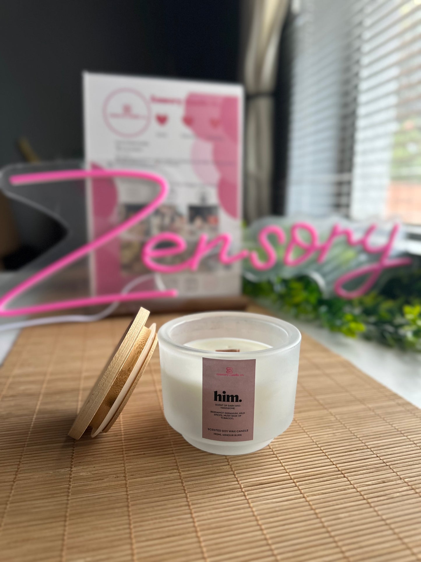 160ml Soy wax candle wooden wick with bamboo lid - Scented candle gift - Zensory Candle Co