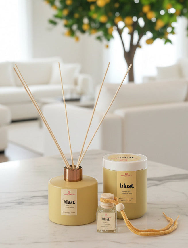 200ml Soy wax candle, 150ml Home Diffuser and Car diffuser- and lid - Candle Gift - Zensory Candle Co