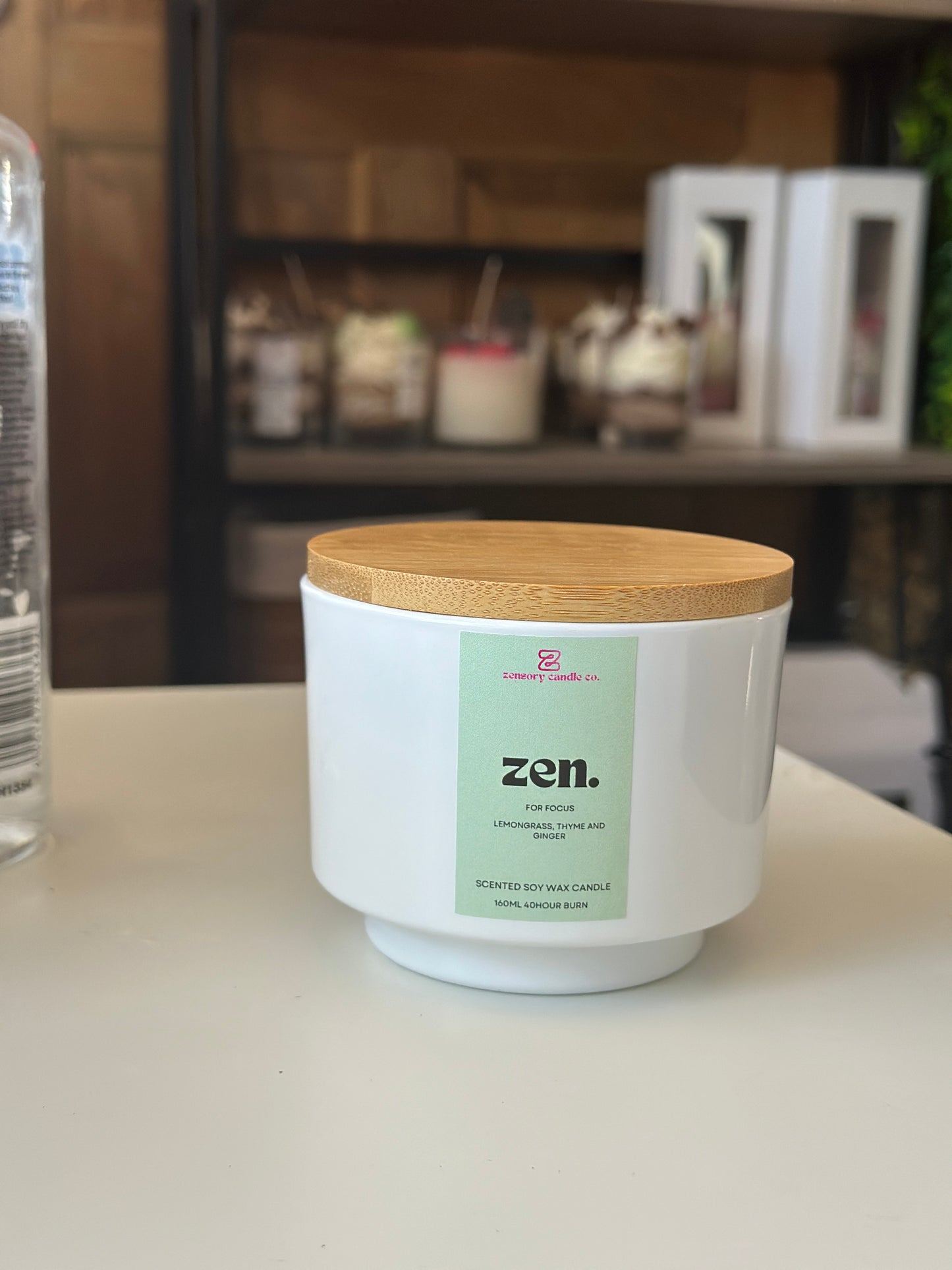 160ml Soy wax candle wooden wick with bamboo lid - Scented candle gift - Zensory Candle Co