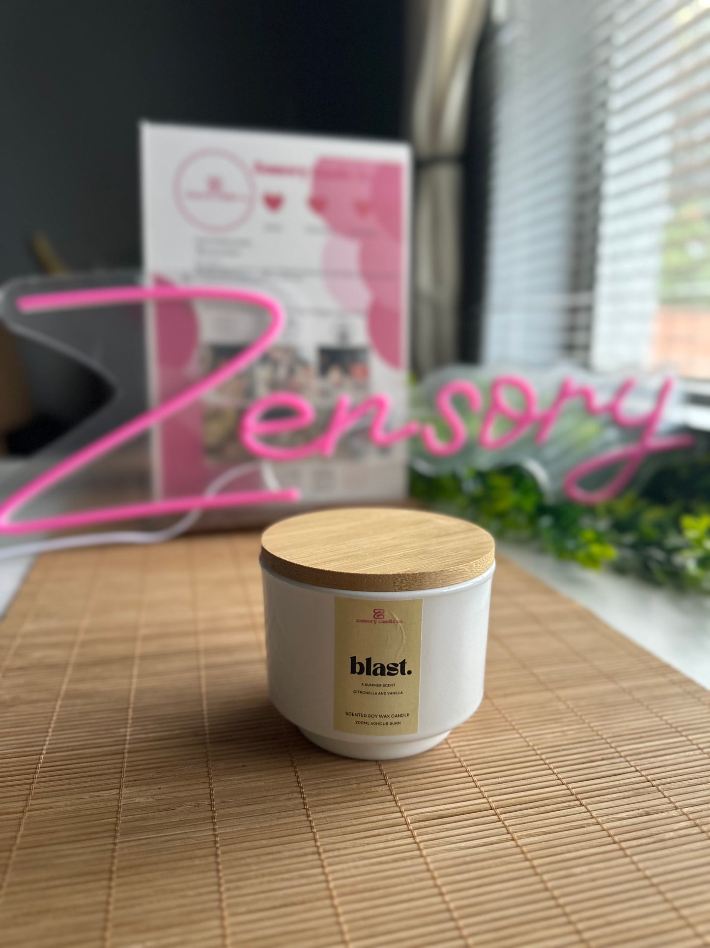 160ml Soy wax candle wooden wick with bamboo lid - Scented candle gift - Zensory Candle Co