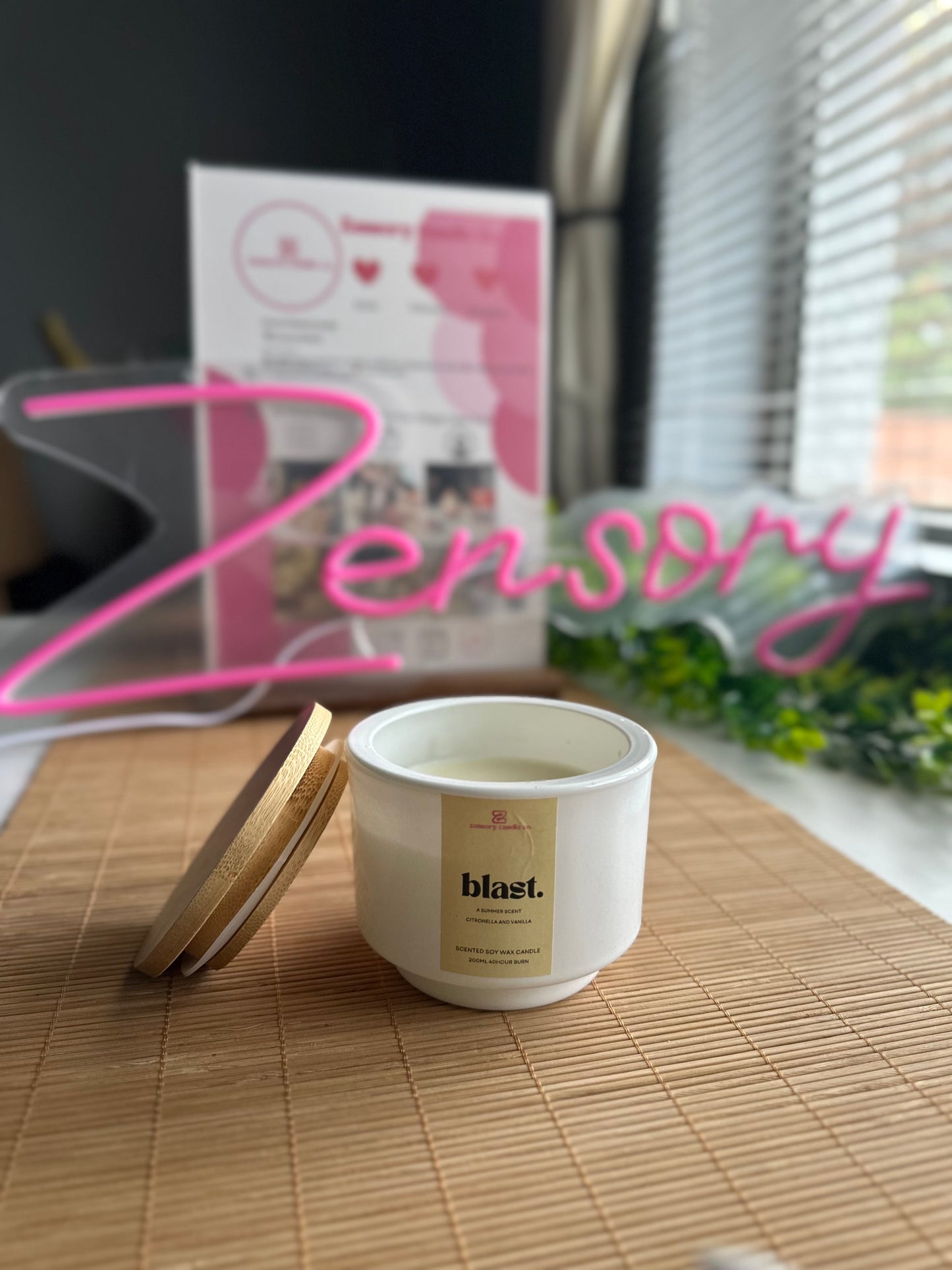 160ml Soy wax candle wooden wick with bamboo lid - Scented candle gift - Zensory Candle Co