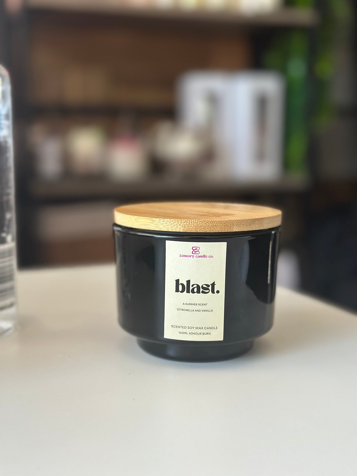 160ml Soy wax candle wooden wick with bamboo lid - Scented candle gift - Zensory Candle Co