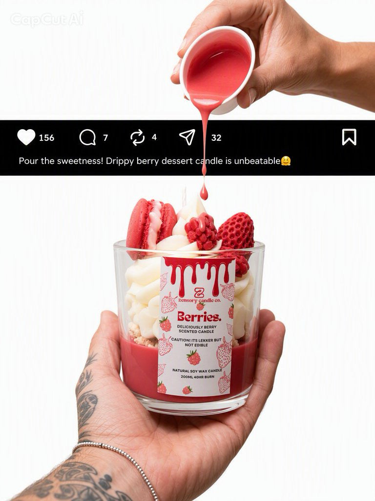 Berries Dessert Soy wax candle - Gift - Zensory Candle Co