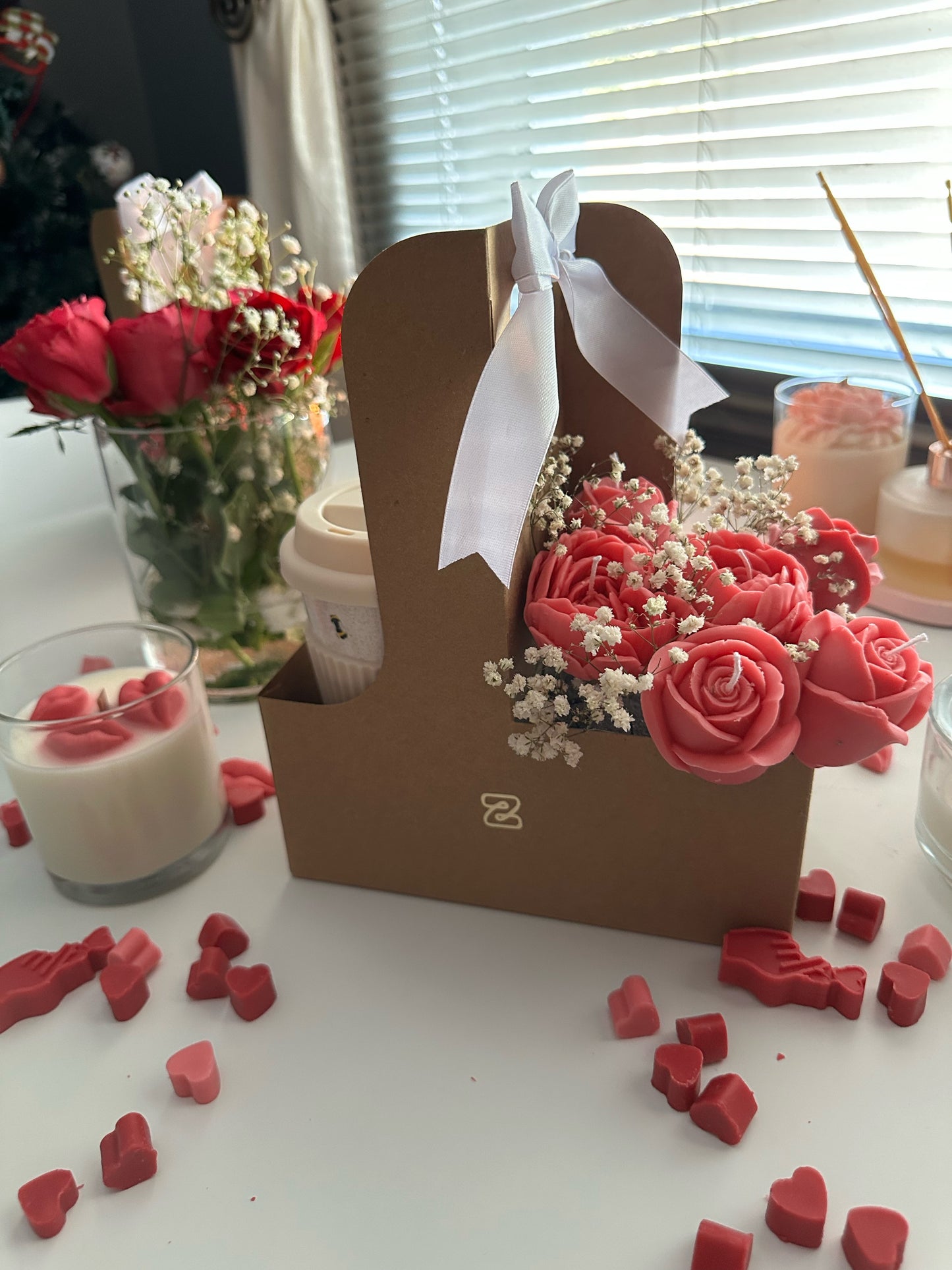 Candle Flower Roses caddy