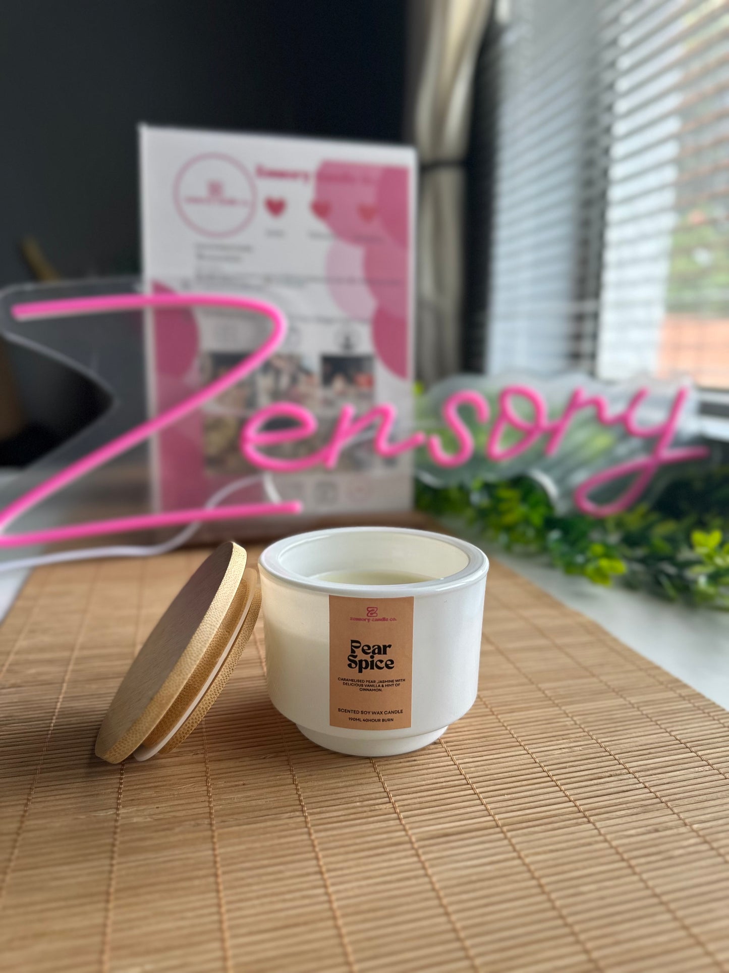 160ml Soy wax candle wooden wick with bamboo lid - Scented candle gift - Zensory Candle Co