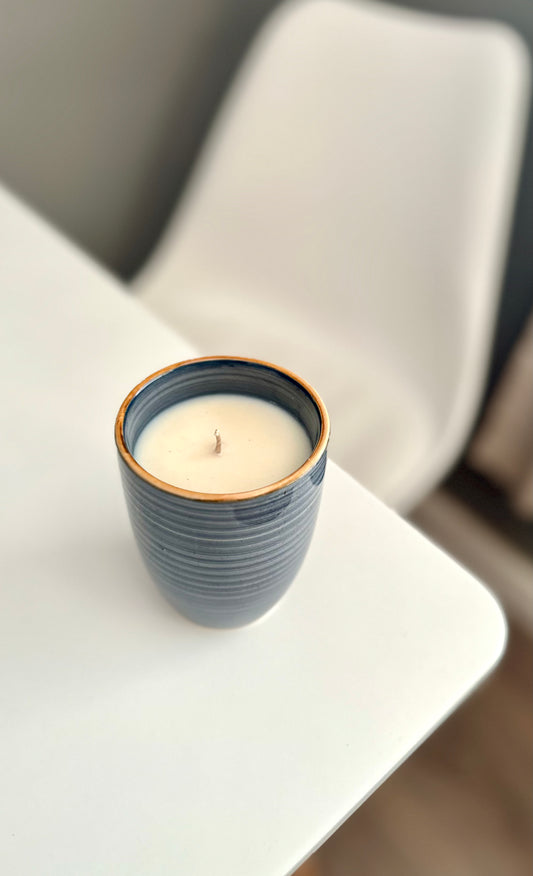 Coffee Cup Candle (Blue)