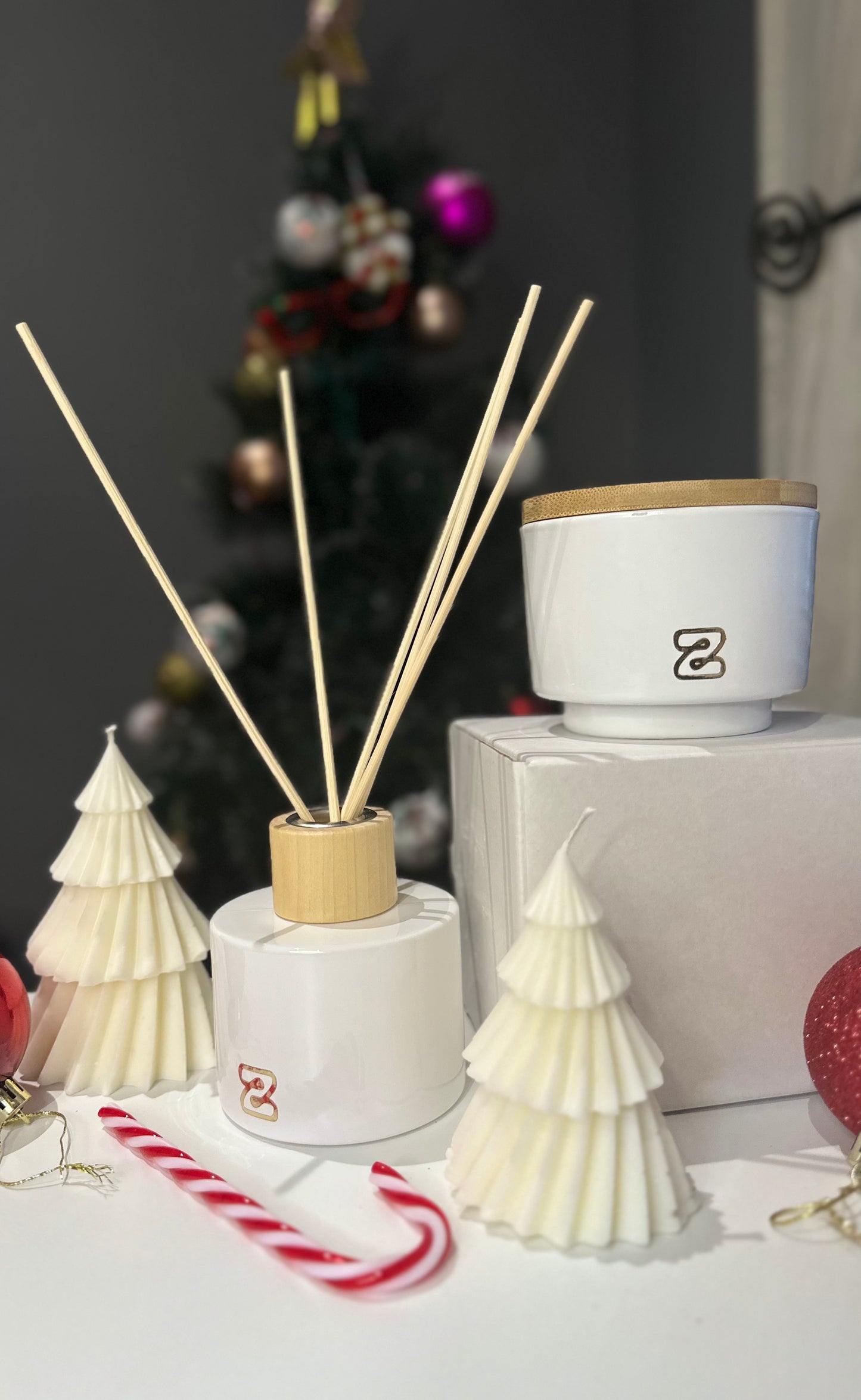 Candle and Diffuser Set (white bamboo)