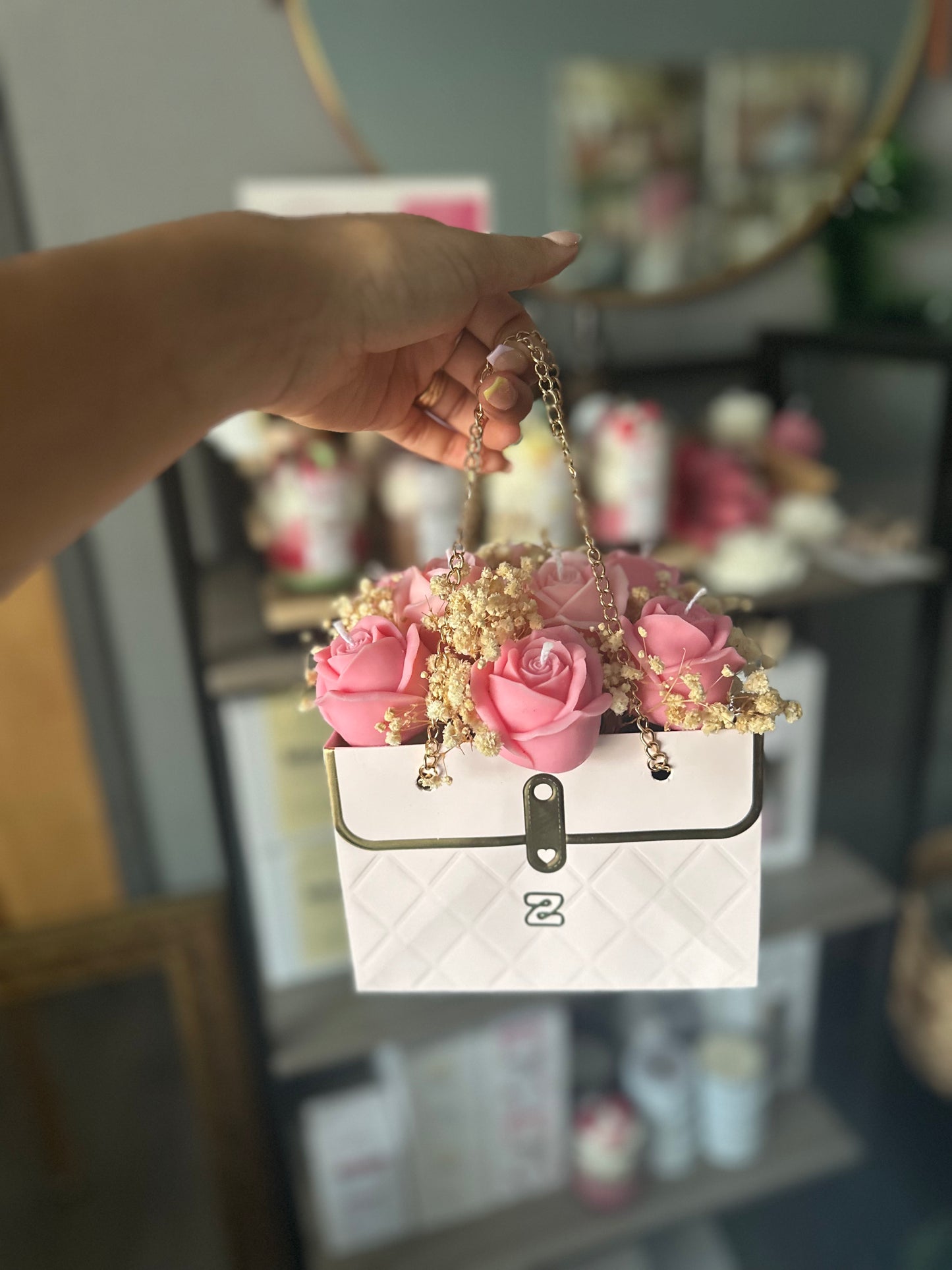 Candle Flower bag (pink)