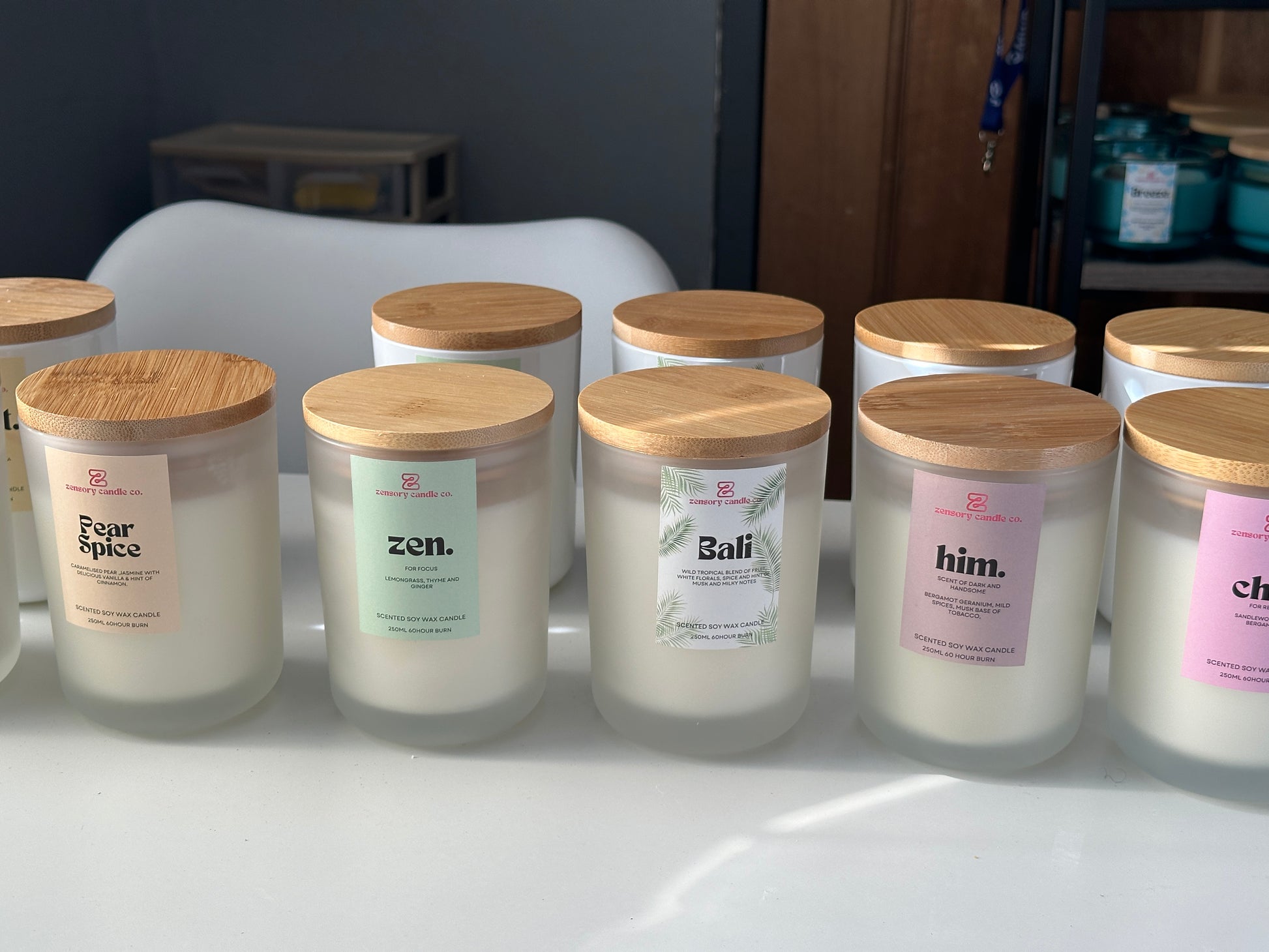 250ml Soy wax candle frosted white scented candle All scents - Zensory Candle Co