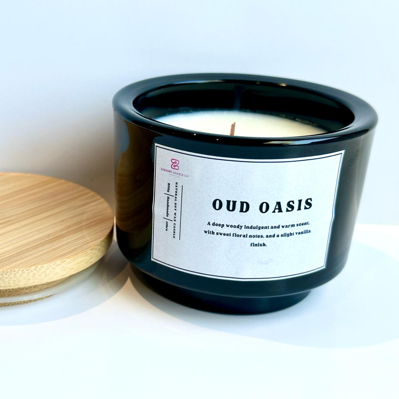 Luxury soy wax candle with wooden wick