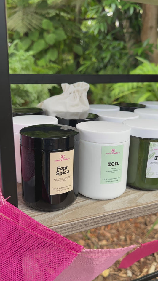 200ml Soy wax candle with cotton wick and lid - Candle Gift - Zensory Candle Co